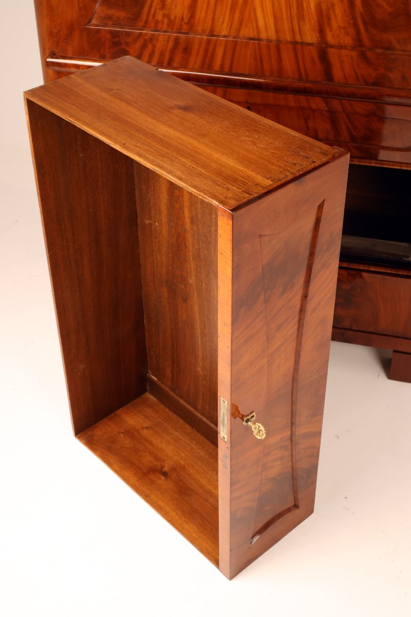 Secrétaire à abattant Biedermeier en acajou, début du XIXᵉ siècle-photo-7
