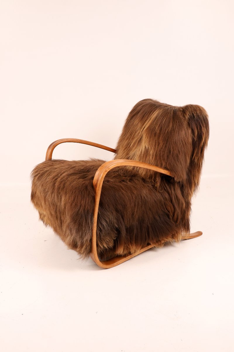 H-269 Armchair By Jindřich Halabala, Circa The 1930s, Made Of Icelandic Sheep's Wool-photo-2