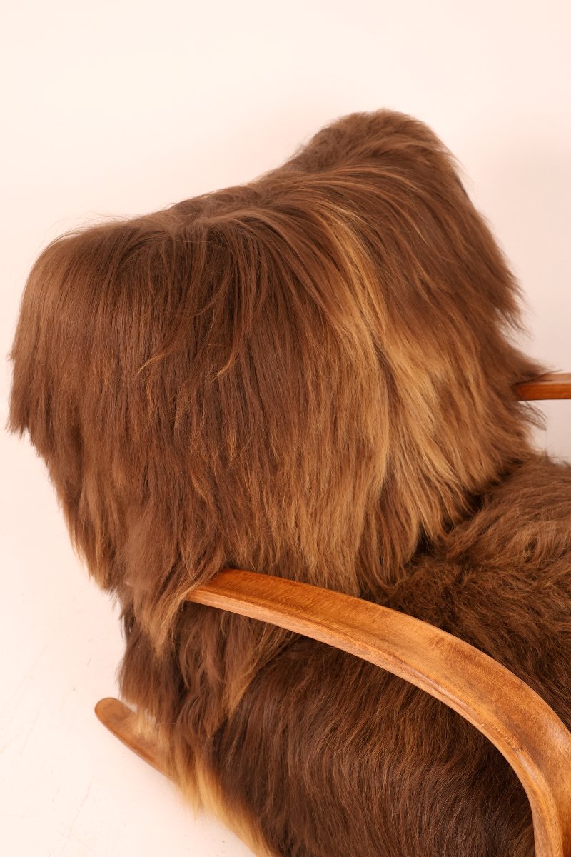 H-269 Armchair By Jindřich Halabala, Circa The 1930s, Made Of Icelandic Sheep's Wool-photo-4