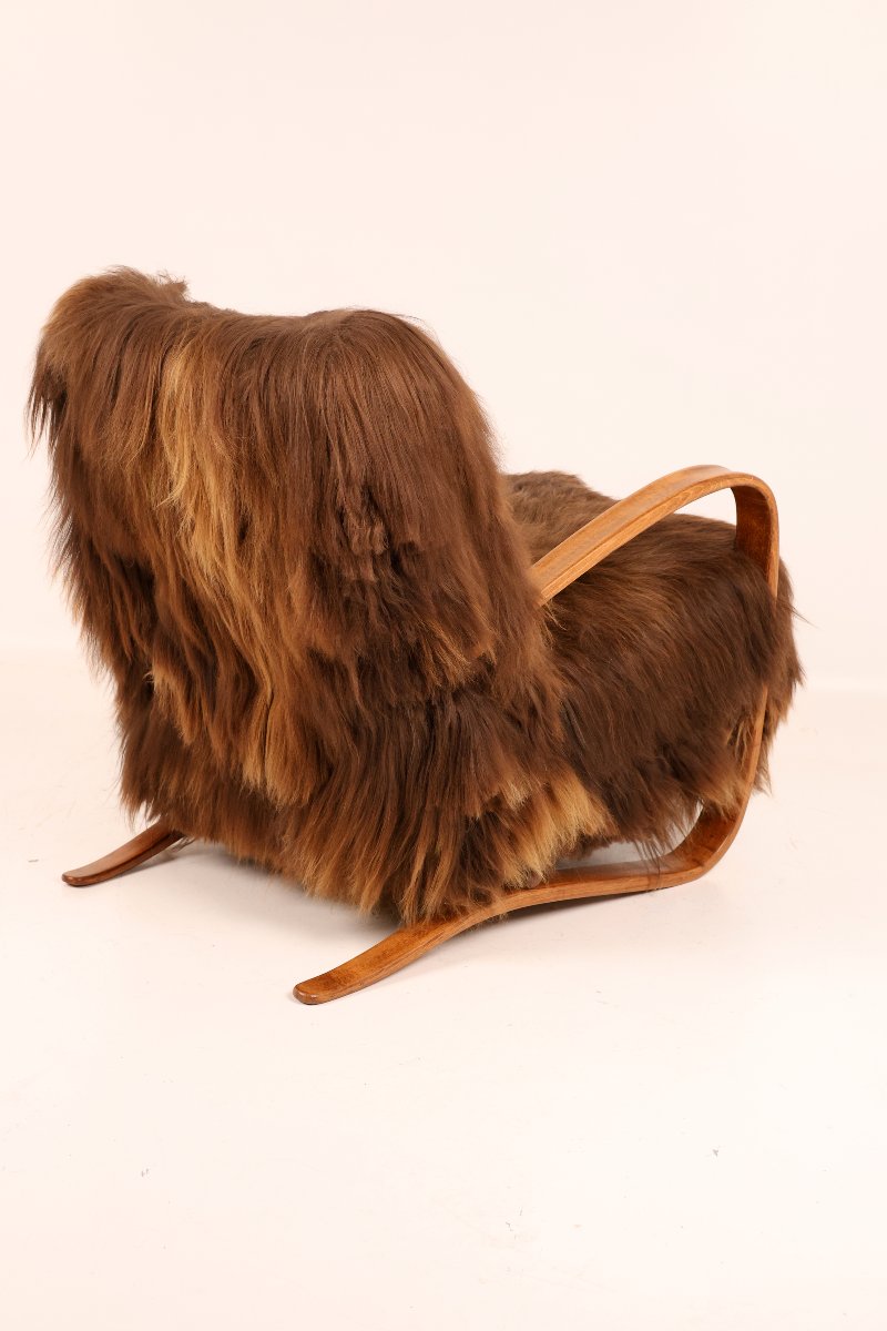 H-269 Armchair By Jindřich Halabala, Circa The 1930s, Made Of Icelandic Sheep's Wool-photo-5