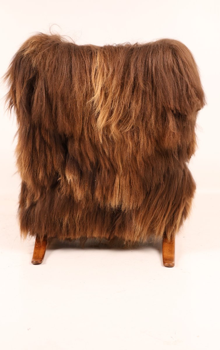 H-269 Armchair By Jindřich Halabala, Circa The 1930s, Made Of Icelandic Sheep's Wool-photo-6