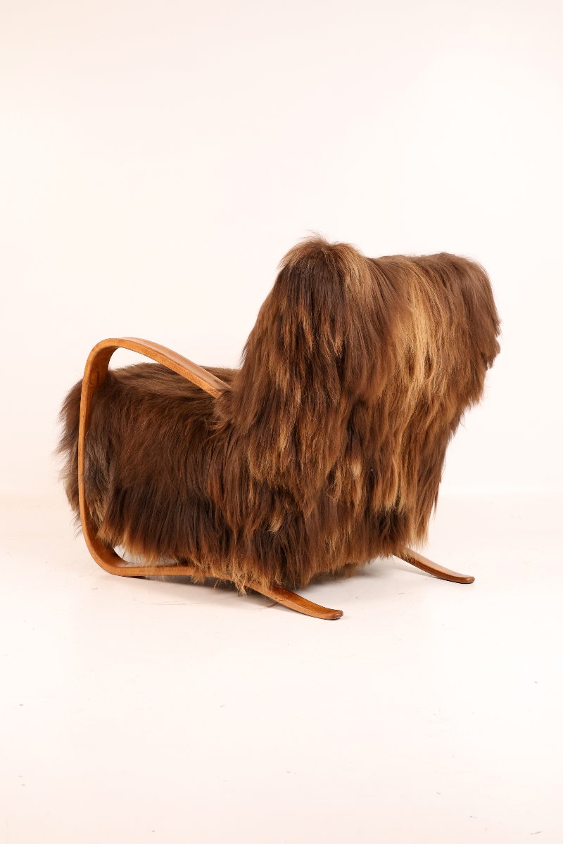 H-269 Armchair By Jindřich Halabala, Circa The 1930s, Made Of Icelandic Sheep's Wool-photo-7