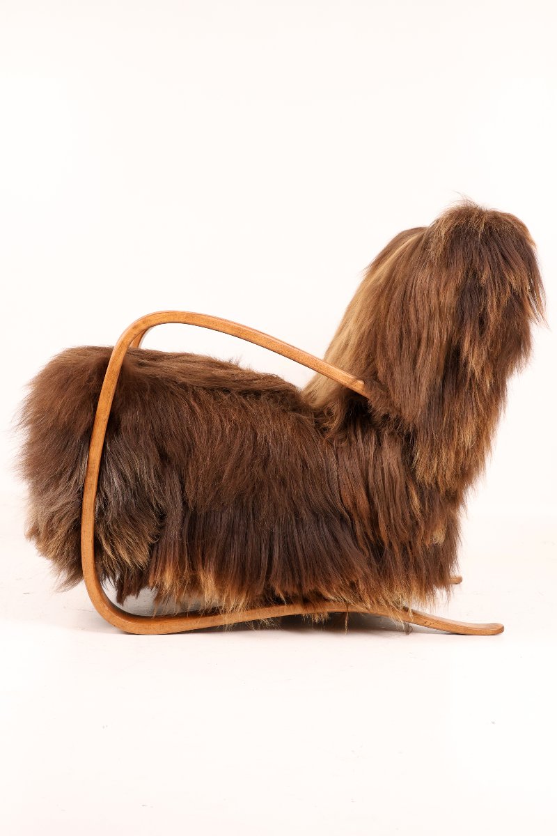 H-269 Armchair By Jindřich Halabala, Circa The 1930s, Made Of Icelandic Sheep's Wool-photo-8