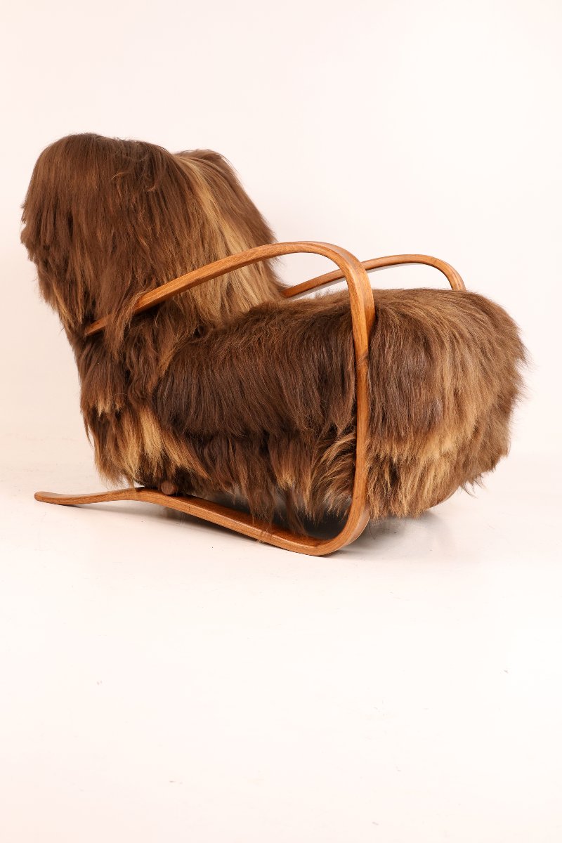 H-269 Armchair By Jindřich Halabala, Circa The 1930s, Made Of Icelandic Sheep's Wool