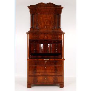 Early 19th Century Biedermeier Mahogany Secretary Cabinet