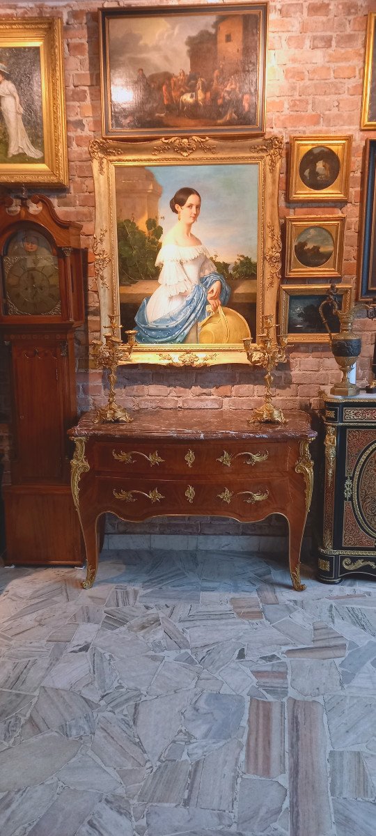 Commode De Palais De Style Louis XVI, XIXe Siècle, Richement Encadrée De Bronzes Dorés-photo-2