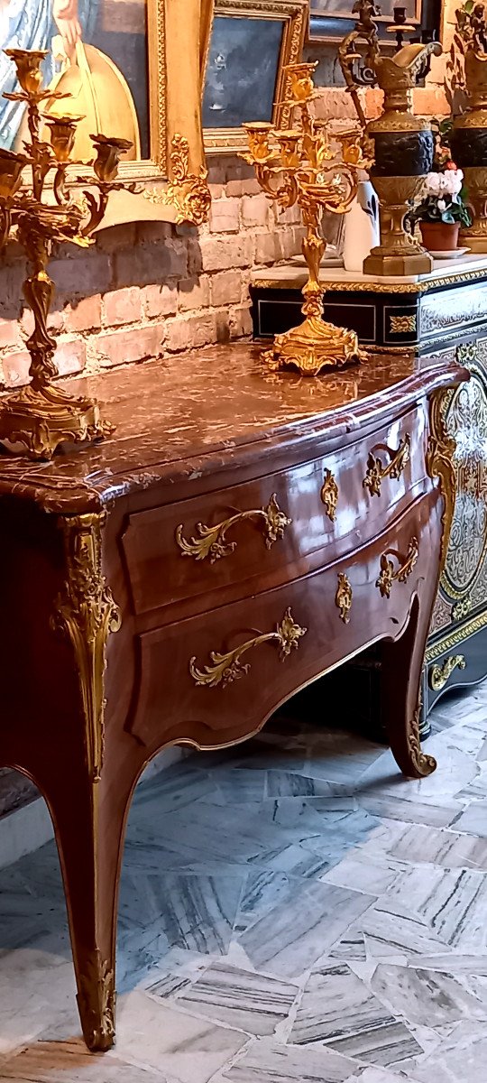 Commode De Palais De Style Louis XVI, XIXe Siècle, Richement Encadrée De Bronzes Dorés-photo-1