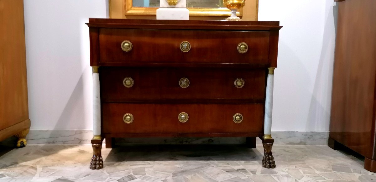 Commode Empire / Biedermeier Du D&eacute;but Du 19&egrave;me Si&egrave;cle Avec Un Secr&eacute;taire !!!-photo-3