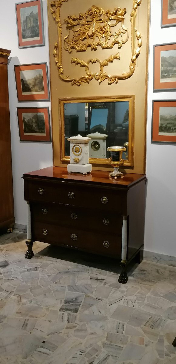 Early 19th Century Empire / Biedermeier Chest Of Drawers With A Secretaire!!!-photo-4