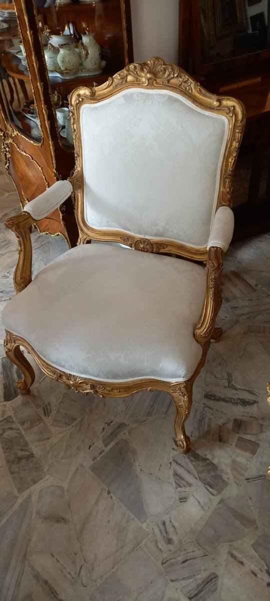 Une Paire De Fauteuils, 19ème Siècle, De Style Louis XV, Vers 1860, Beaux-photo-4