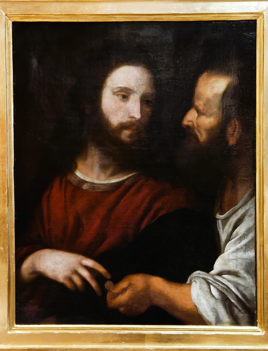 Le Christ de la monnaie (La Revenue du Temple) – un tableau du peintre italien de la Renaissanc-photo-2