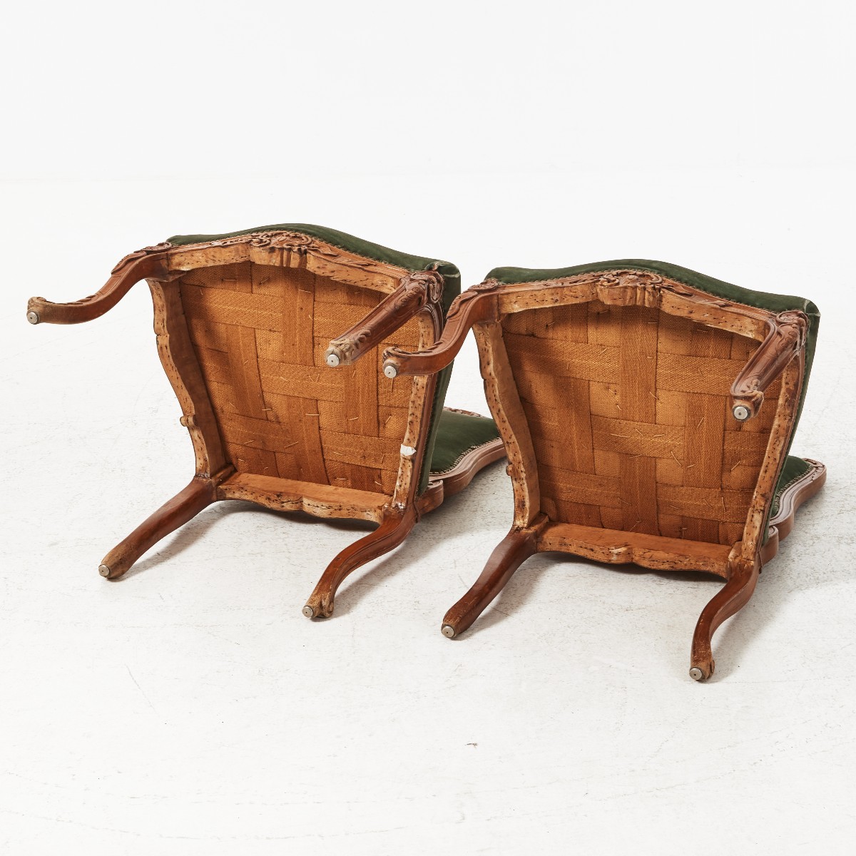 Two Louis XV Style Chairs From The 18th Century, Circa 1780, With Undulating And Curved Frames, Ornate-photo-2