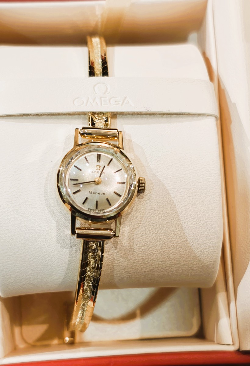 Omega Women's Watch, Geneva, 18 Carat Gold With 18 Carat Gold Bracelet