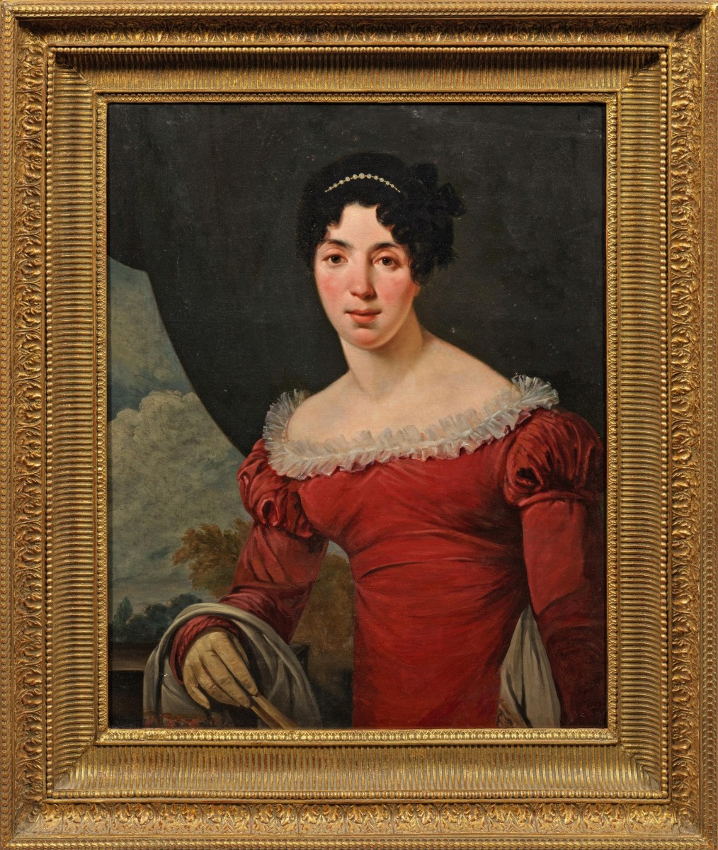 Portrait Of A Young Woman In A Red Dress, 19th Century, Circa 1820-1830, From The K Manor
