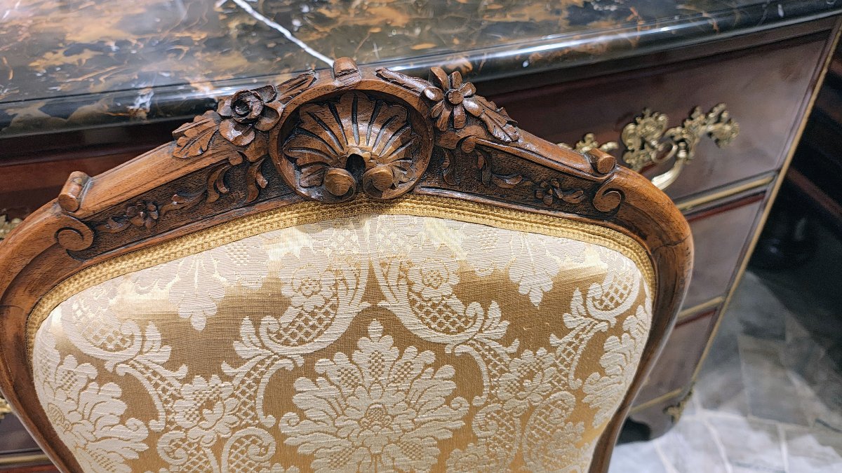 Deux chaises de style Louis XV, vers 1890,-photo-3