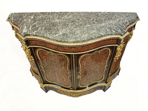 Boulle Cabinet From The Nineteenth Century Napoleon III, Genuine Tortoise Armor - Tortie !!! Première Moitié Du XIXe Siècle-photo-4