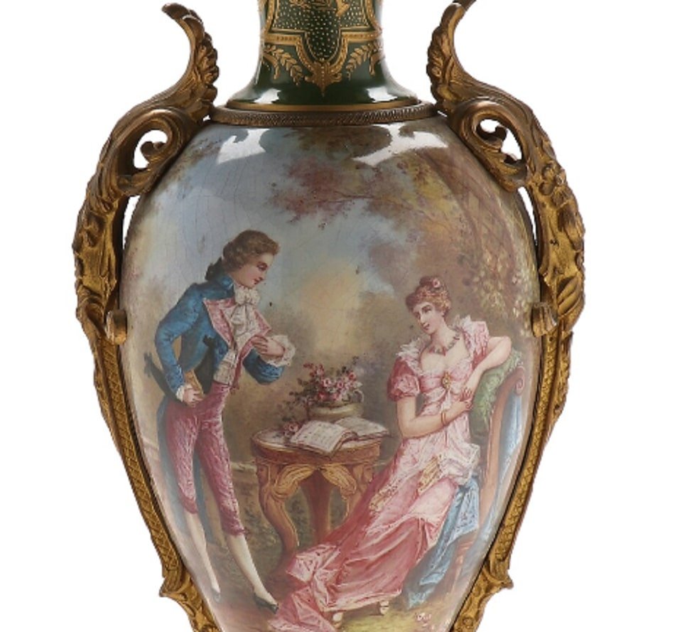 Vase Palace, Type Sevres, XIXème Siècle 62 Cm-photo-1