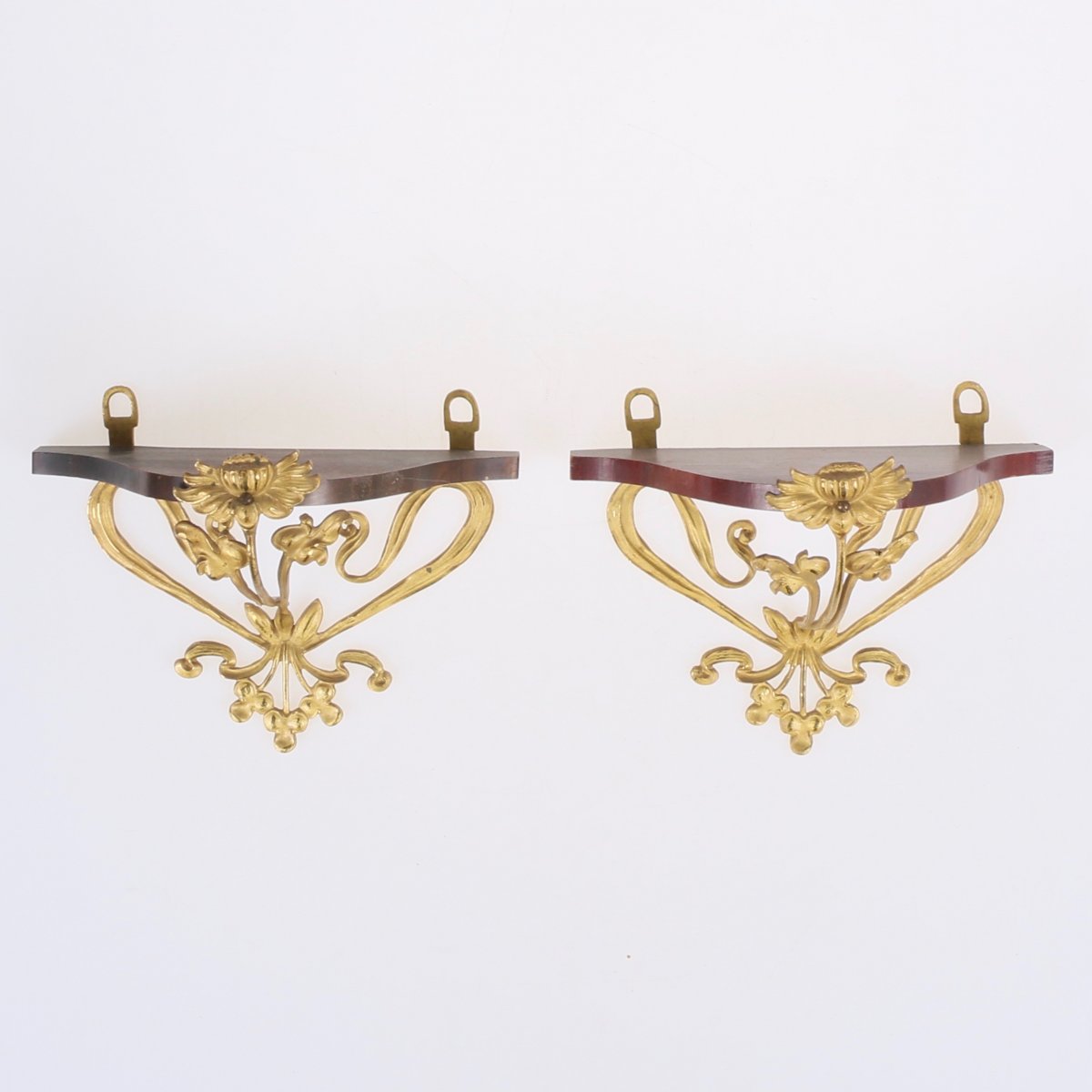 A Pair Of Art Nouveau Style Shelves / Consoles 1900