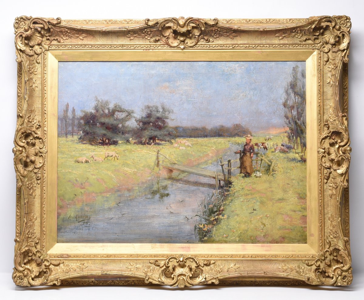 Paysage Fluvial Impressionniste Fou Du 19ème Siècle!,