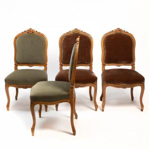 4 Louis XV Style Chairs Circa 1890