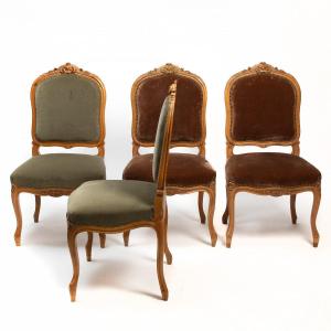 4 Chaises De Style Louis XV Vers 1890