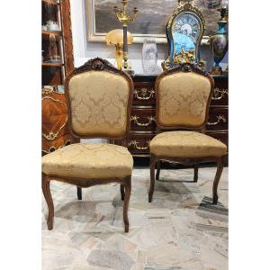 Deux chaises de style Louis XV, vers 1890,