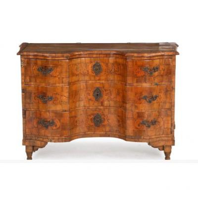 Large Chest Of Drawers With Marquetry In The Views Of The Chateau At The Start Of The 18th Cent