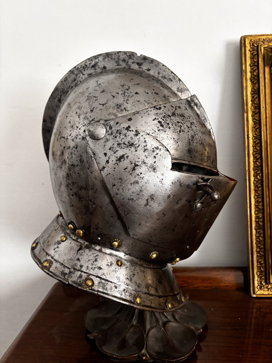 Italian Knight's Helmet Circa 1620-photo-3