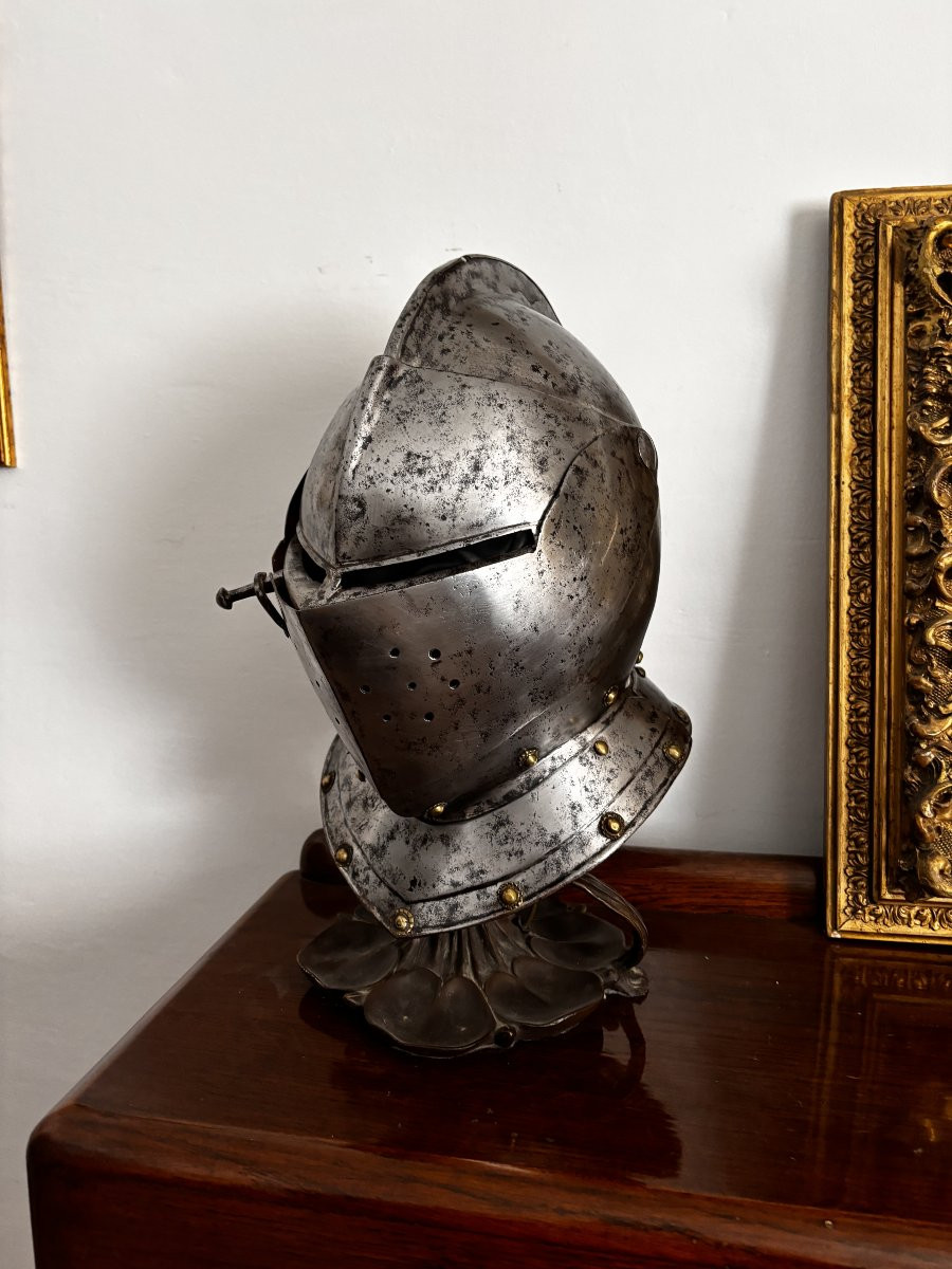 Italian Knight's Helmet Circa 1620-photo-4