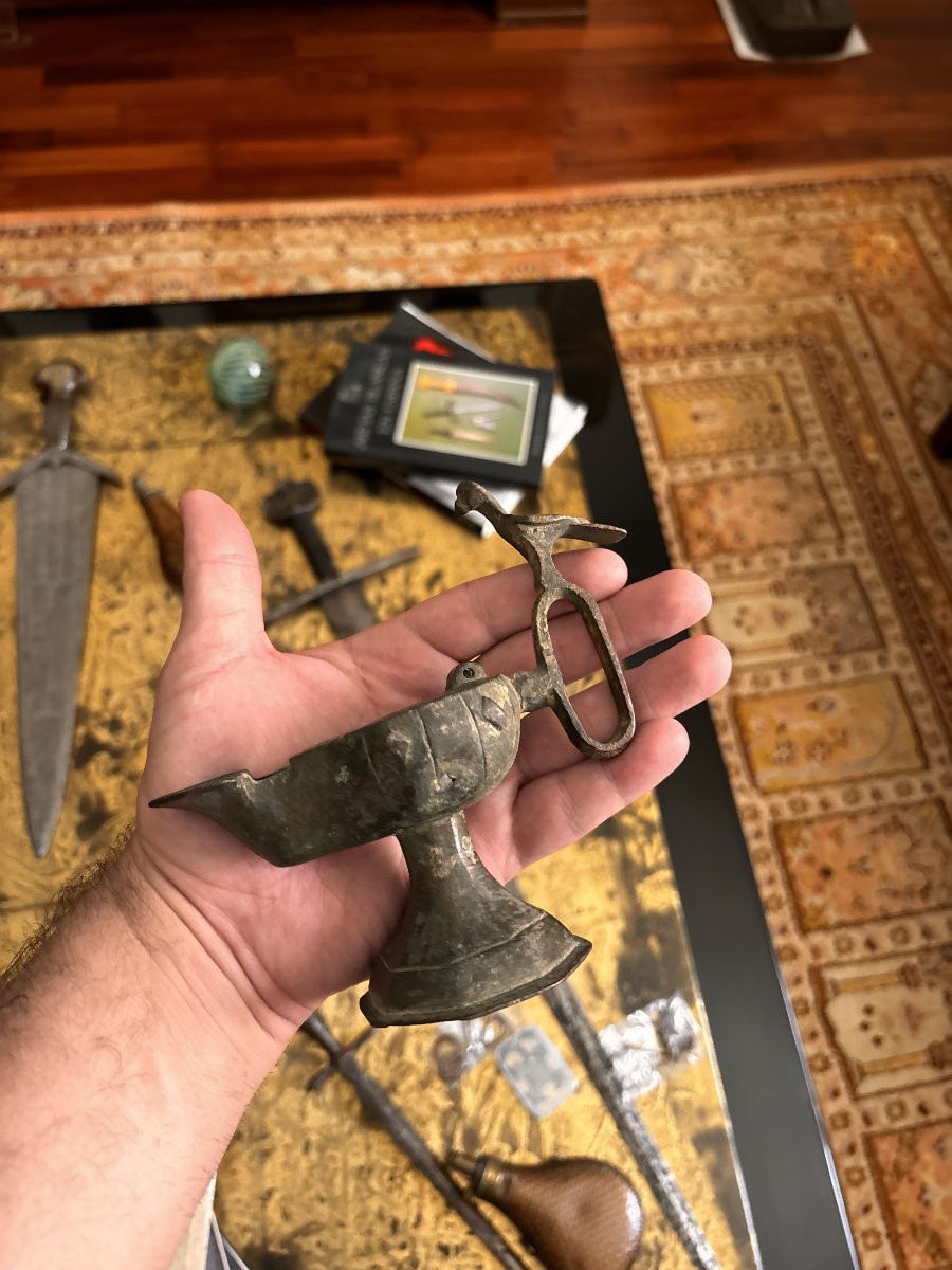 Byzantine/seljuk Bronze Oil Lamp-photo-4