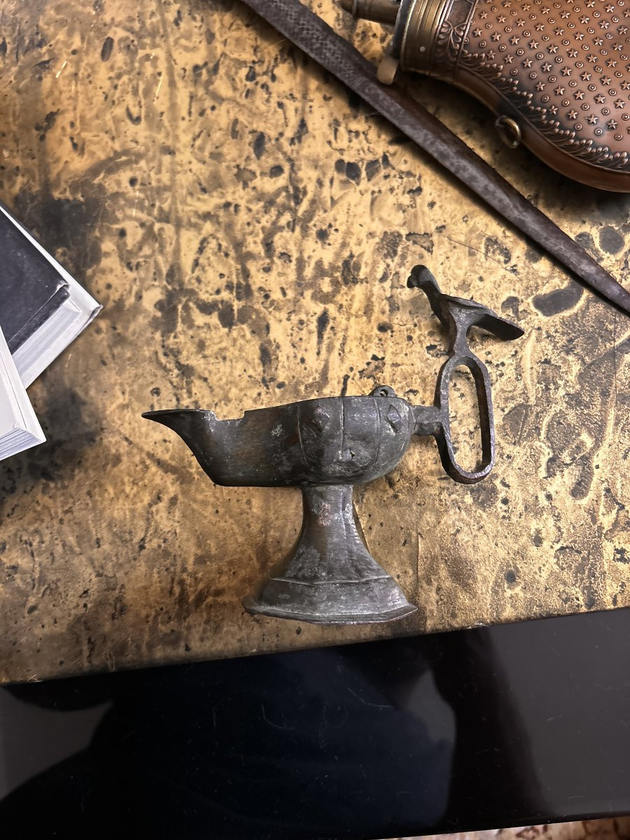 Byzantine/seljuk Bronze Oil Lamp-photo-3