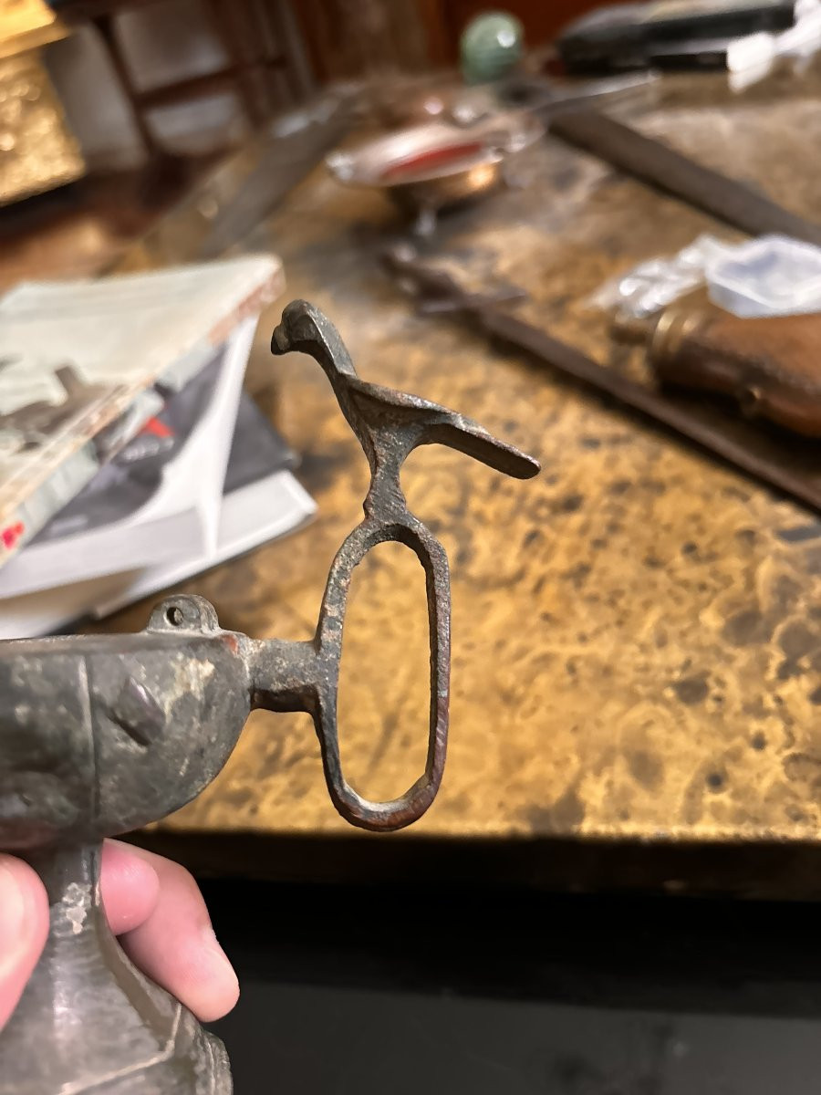 Byzantine/seljuk Bronze Oil Lamp-photo-5