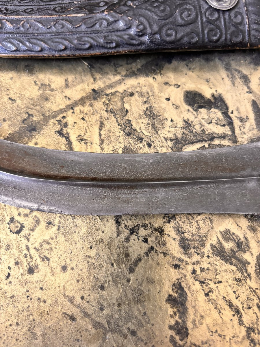 18th -19th Indo Persian Wootz Jambiya / Khanjar Dagger With Agate Handle-photo-3