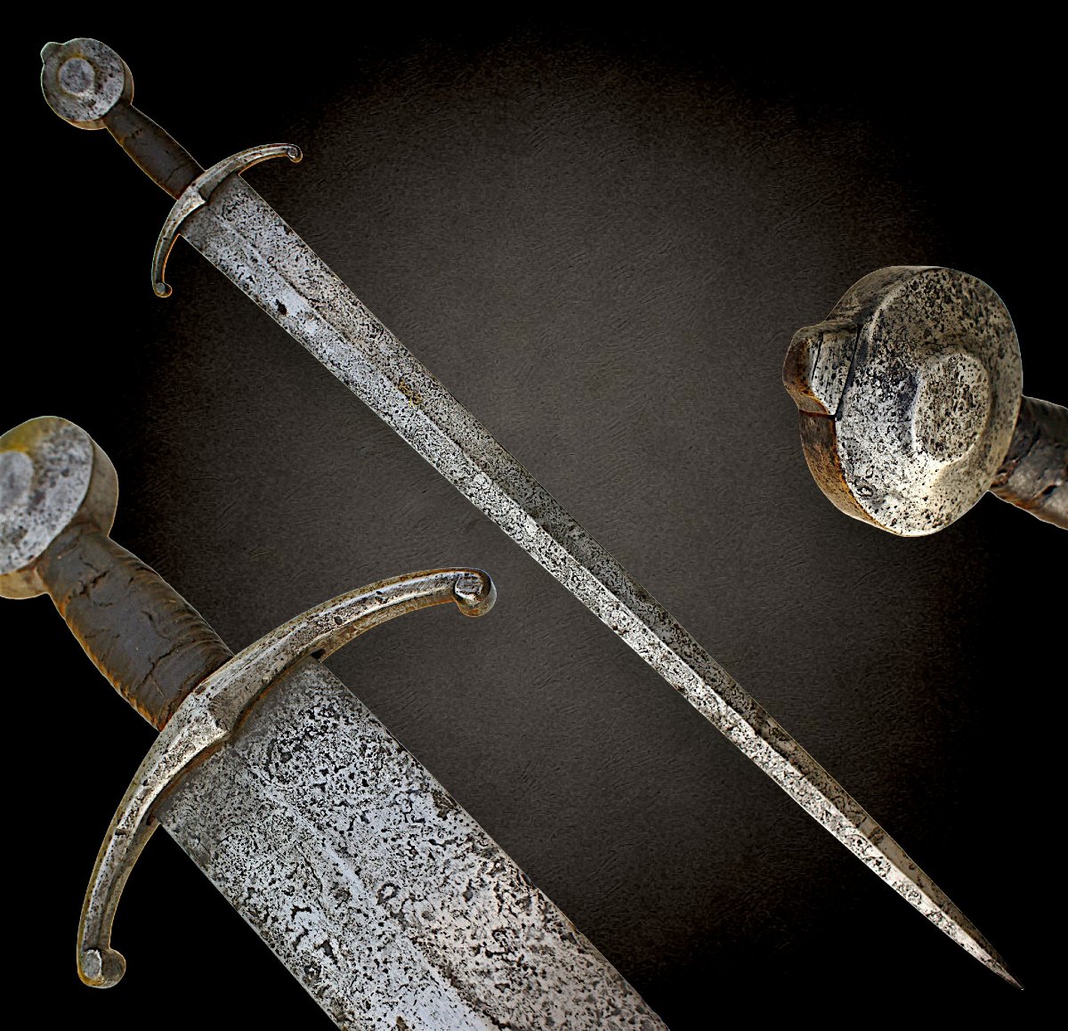 Rare épée de chevalier italienne du XVe siècle (1450-1500)-photo-4