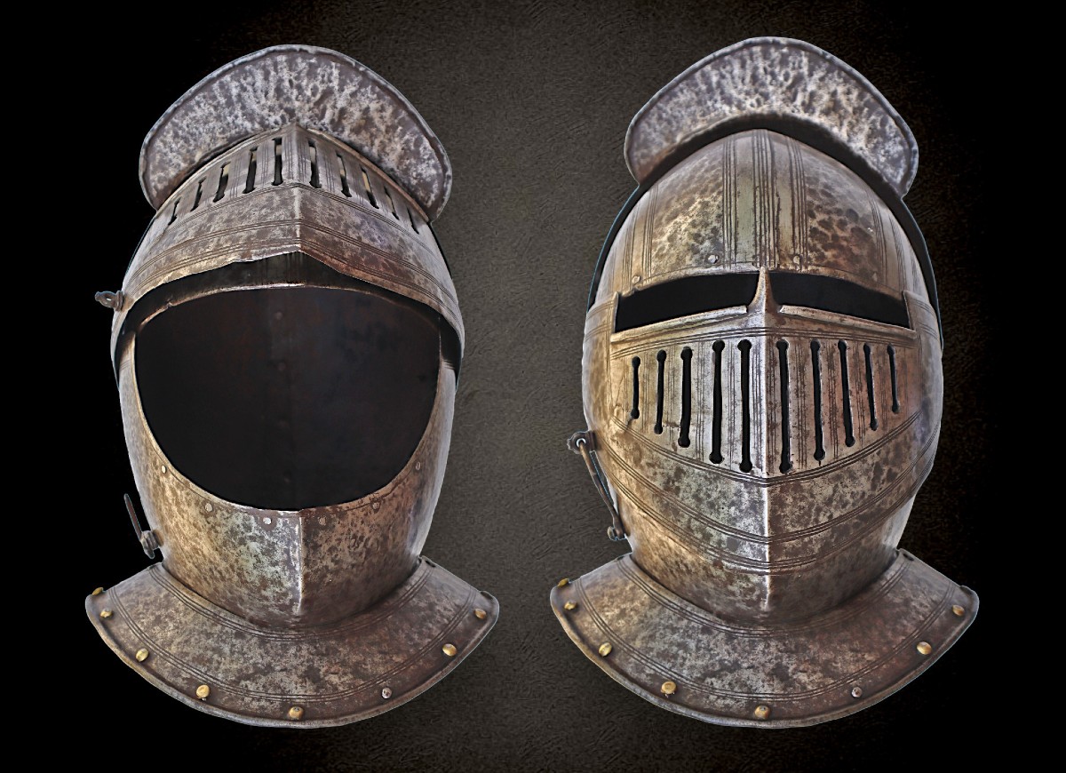 Bourguignotte Casque Visconti italienne du VIe au XVIIe siècle-photo-4