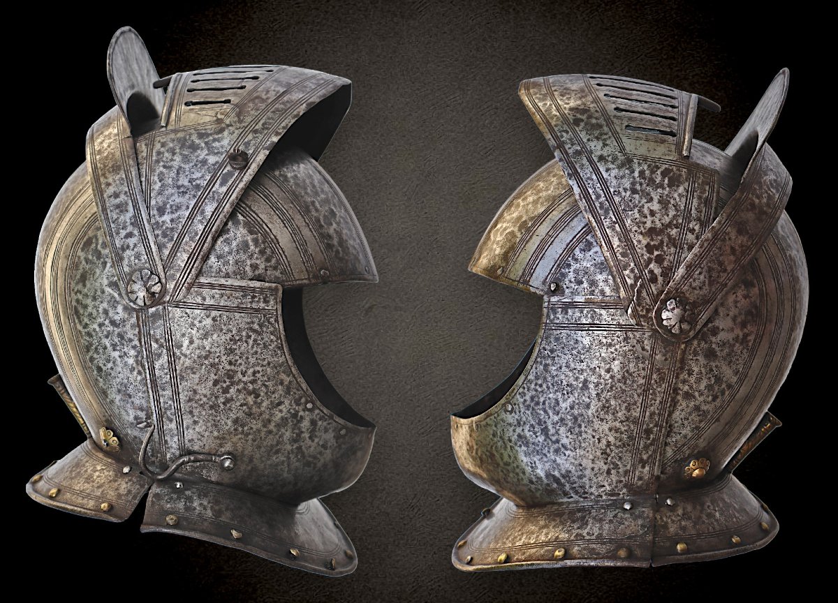Bourguignotte Casque Visconti italienne du VIe au XVIIe siècle-photo-2