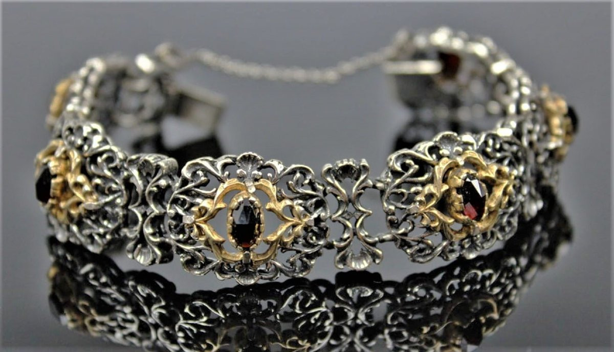 Bracelet et Bague en Argent et Grenat-photo-3