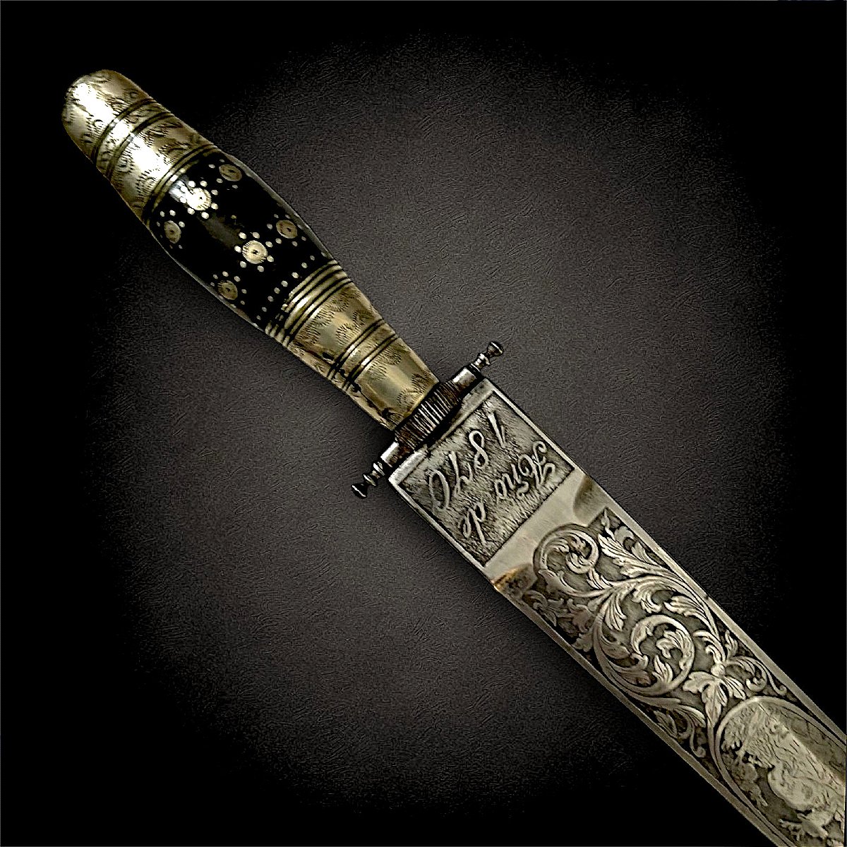 Dague de Chasse Espagnole de Tolède du XIXe siècle-photo-6