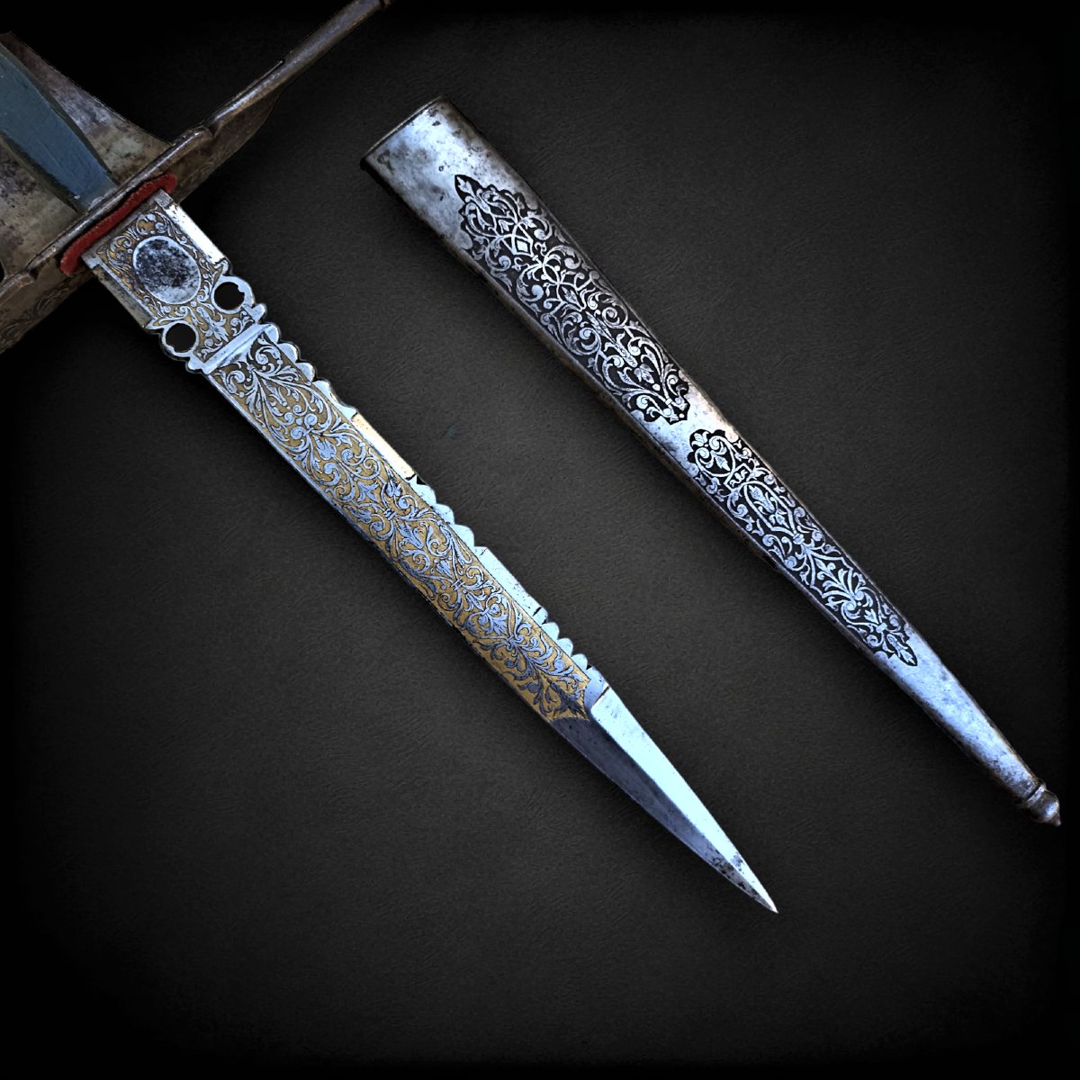 Dague Main Gauche Espagnole de Tolède du XIXe siècle-photo-5