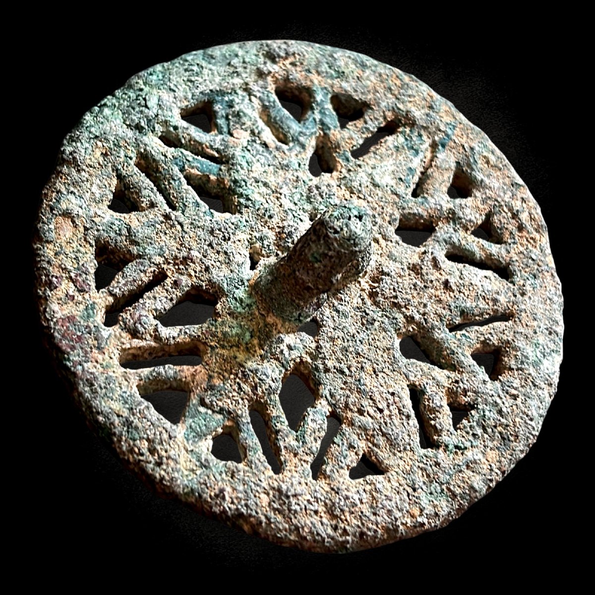 Sceau-cachet géométrique bactrien antique en bronze, IIIe millénaire avant J.-C.-photo-3