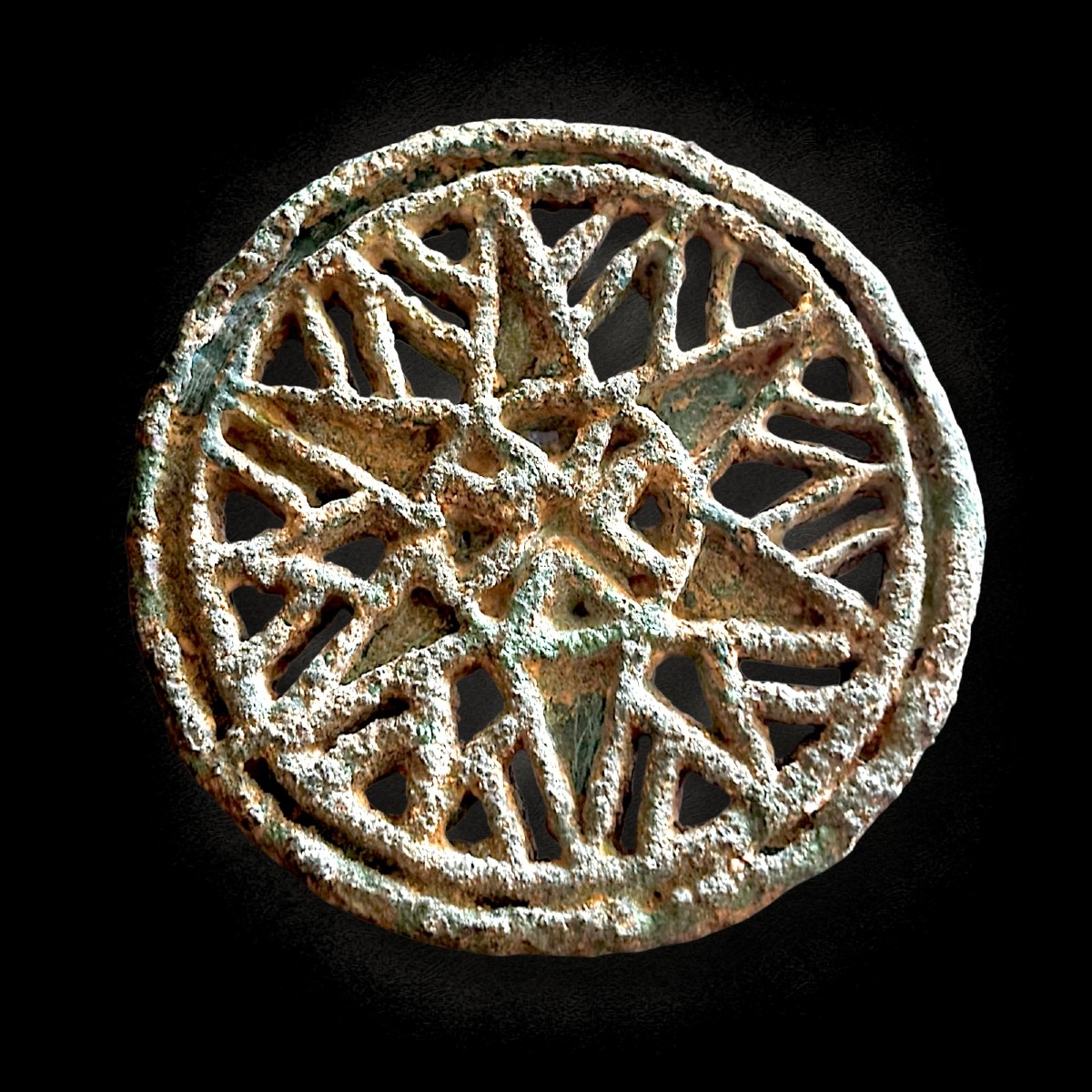 Sceau-cachet géométrique bactrien antique en bronze, IIIe millénaire avant J.-C.