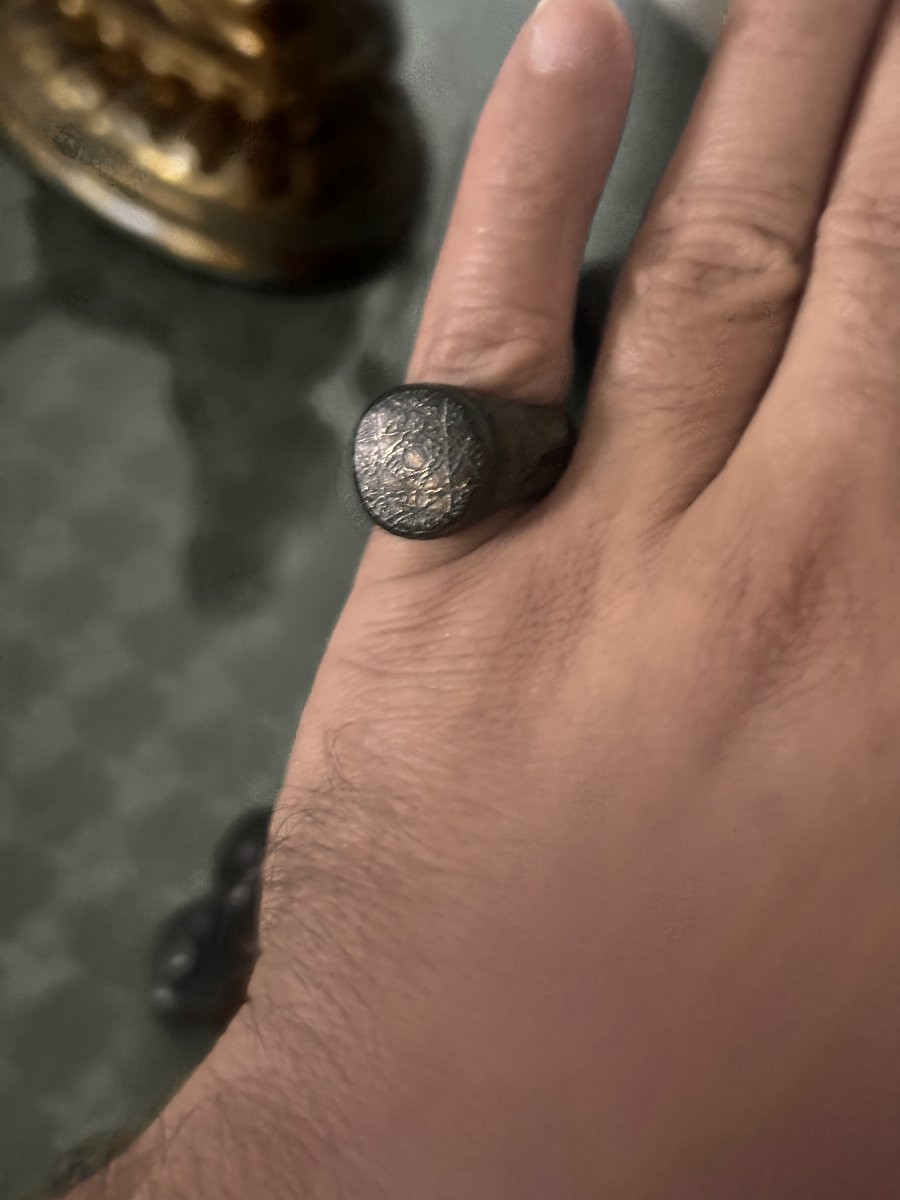 Bague Islamique en Bronze du XIIIe-XIVe siècle -photo-2
