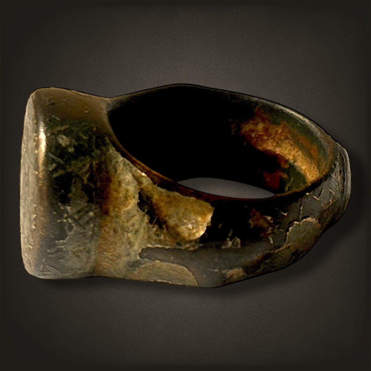 Bague Islamique en Bronze du XIIIe-XIVe siècle -photo-4