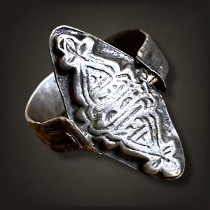 Bague époque Byzantine en Argent, style Ottoman ou Byzantin.