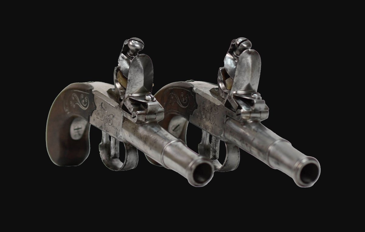 Paire De Pistolets De Poche St Etienne-photo-4