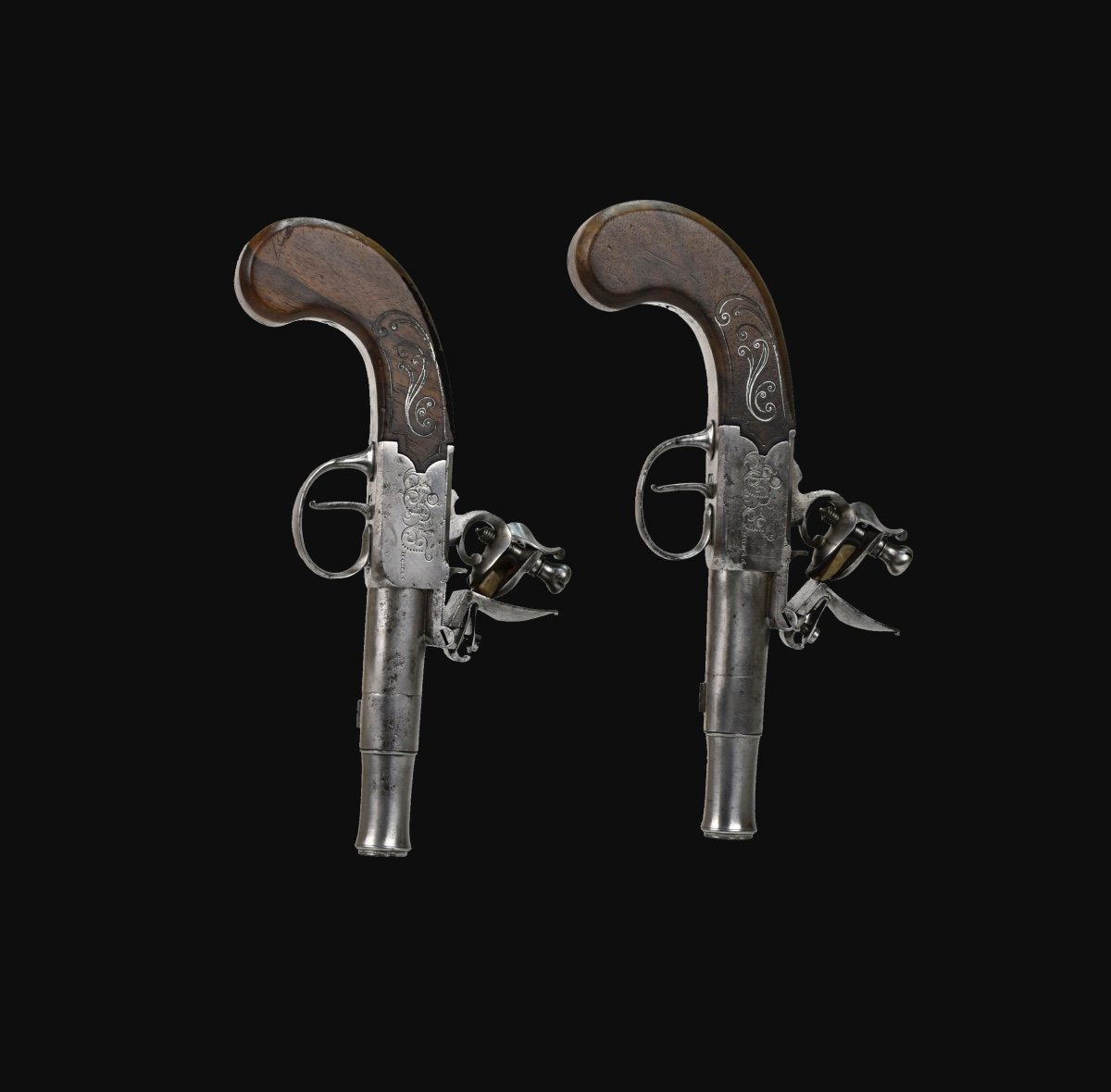 Paire De Pistolets De Poche St Etienne