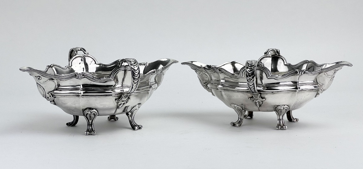 Pair Of 18th Century Silver Sauceboats-photo-3