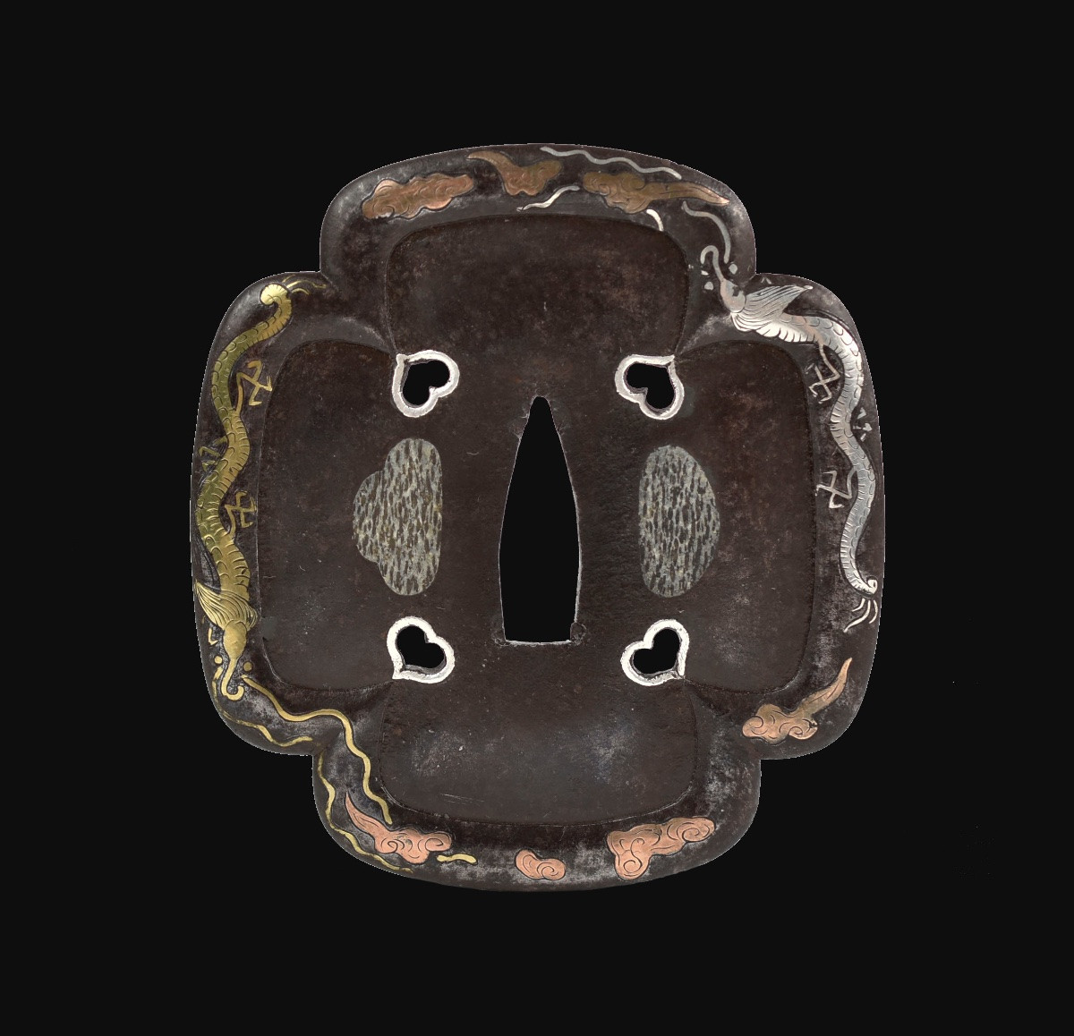 Mokko-gata dragon tsuba-photo-2