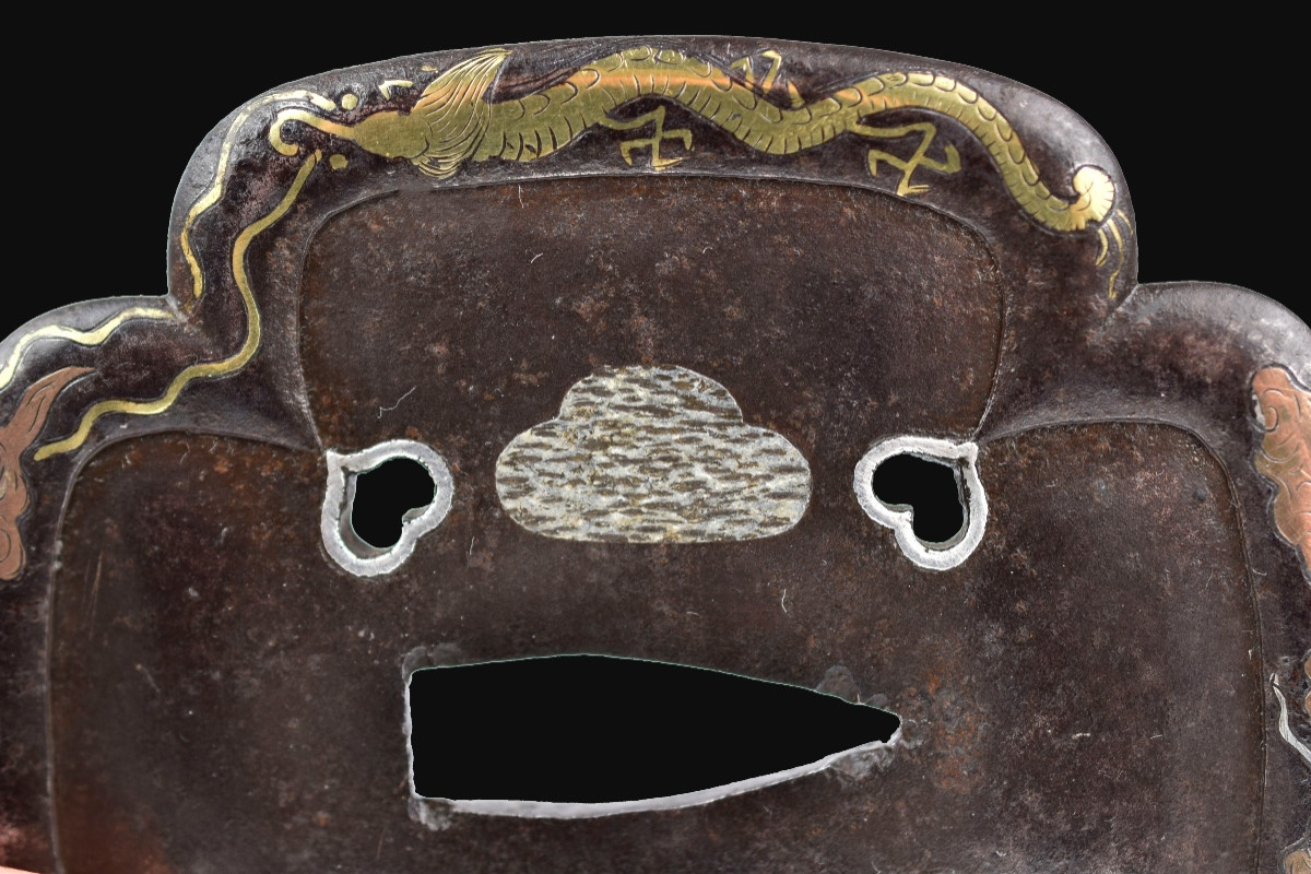 Mokko-gata dragon tsuba-photo-1