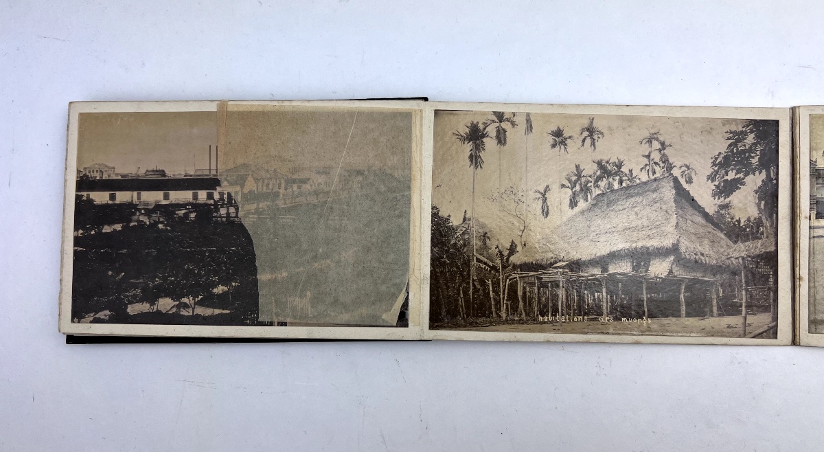 Antique Lacquer Album Of Photo Cards From Indochina-photo-2